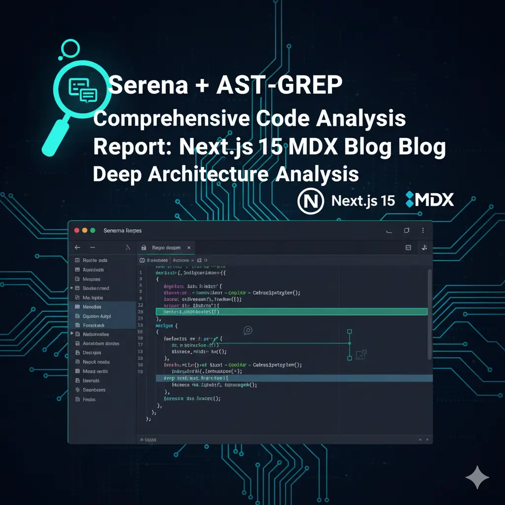 🔬 Serena + AST-GREP 綜合代碼分析報告:Next.js 15 MDX 博客深度架構解析
